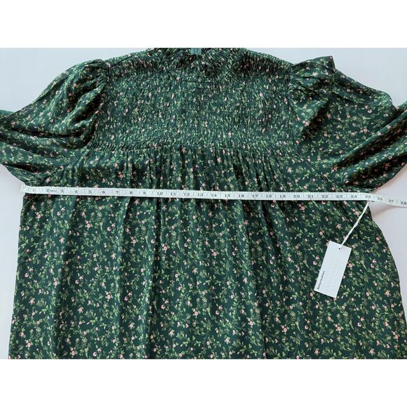 NWT Reformation Brandi Mock Neck Mini Dress in Coriander Green Floral Size 2X - Picture 14 of 14
